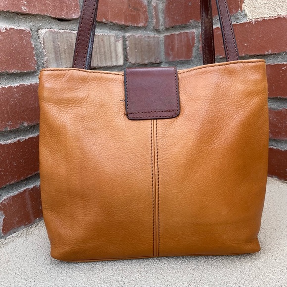 FLORENCE 🇮🇹 made in Italy, soft glove leather shoulder bag w/cashmere scarf - Picture 5 of 16